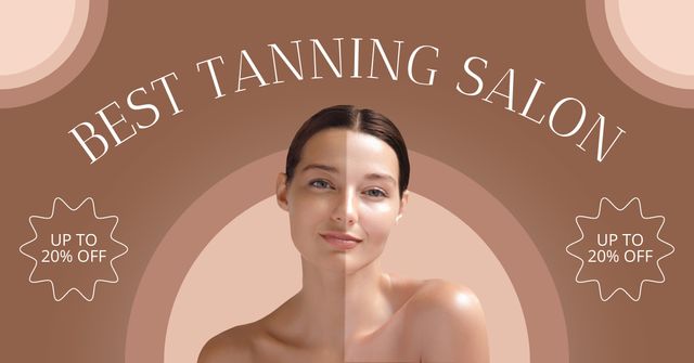 Ontwerpsjabloon van Facebook AD van Discounts on Services at Best Tanning Salon
