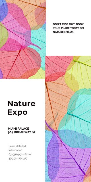 Nature Expo announcement with colorful leaves Graphicデザインテンプレート