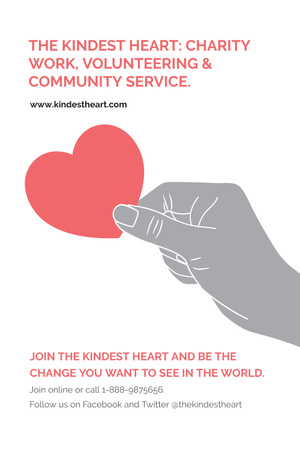 Platilla de diseño The Kindest Heart Charity Work Pinterest
