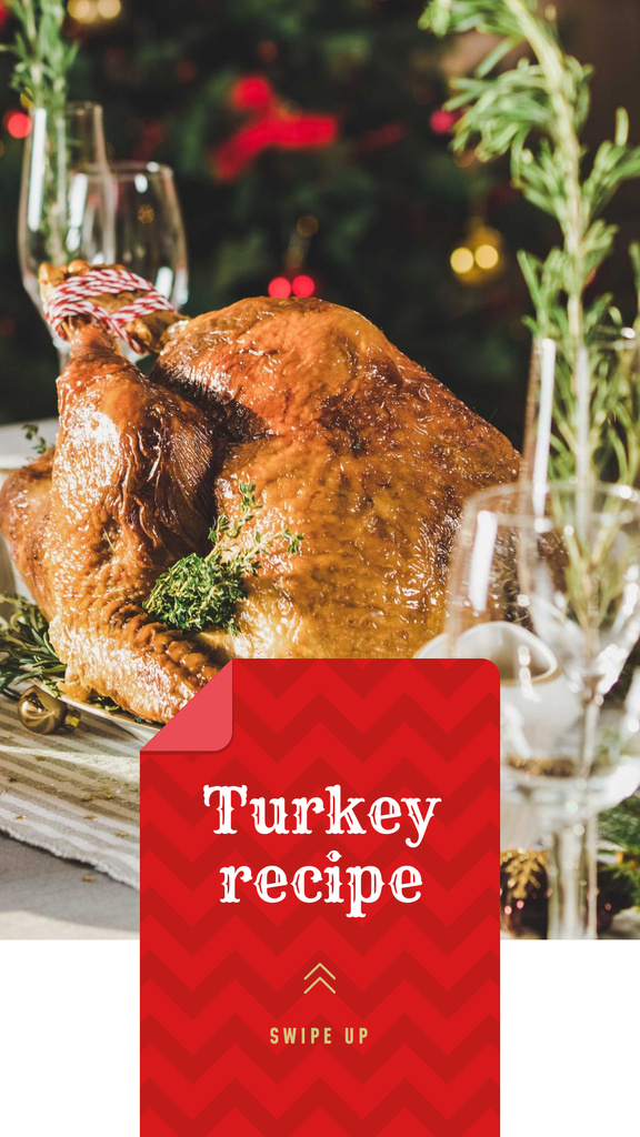 Festive Dinner whole Roasted Turkey Instagram Story Šablona návrhu
