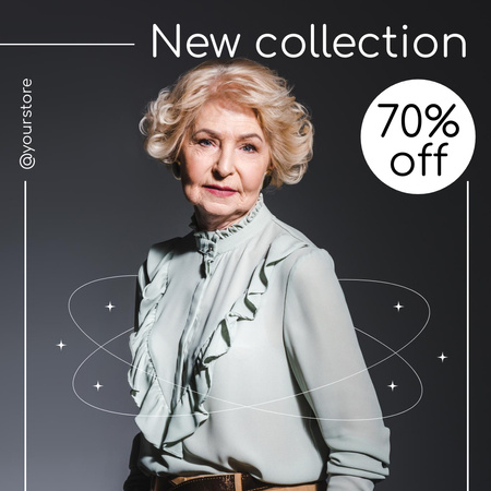 New Fashion Collection With Discount For Elderly People Instagram Design Template