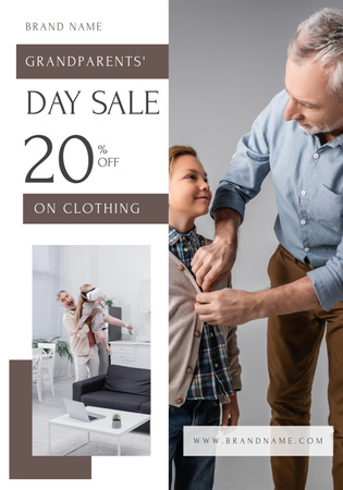 Platilla de diseño Grandparents Day Holiday Clothing Sale Offer Poster 28x40in