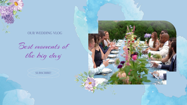 Plantilla de diseño de Wedding Vlog With Guests At Festive Table YouTube intro 