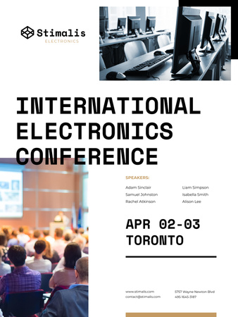 Electronics Conference Announcement Poster 36x48in Design Template