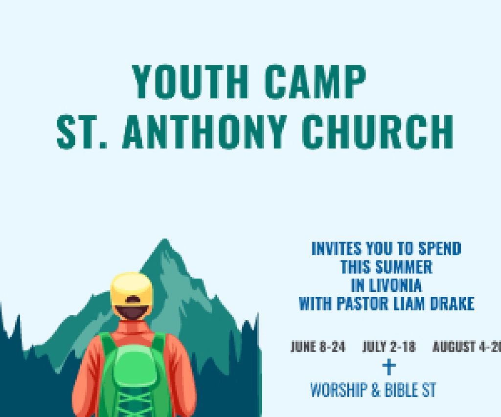 Ontwerpsjabloon van Medium Rectangle van Youth religion camp of St. Anthony Church