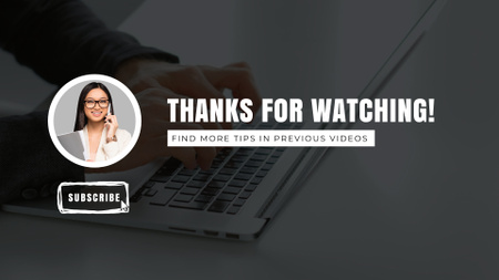 Offer Subscribe to Young Businesswoman Blog YouTube outro Design Template