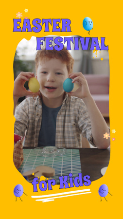 Easter Festival With Eggs For Kids TikTok Video Design Template