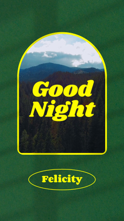 Good Night Wishes with Mountains Landscape Instagram Video Story tervezősablon