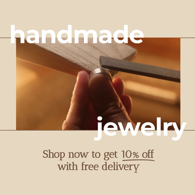 Plantilla de diseño de Handmade Jewelry With Discount And Delivery Animated Post 