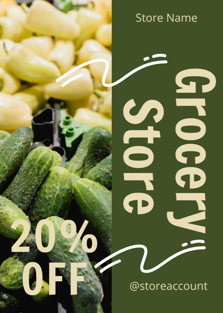 Cucumbers And Peppers Sale Offer Flayer Design Template