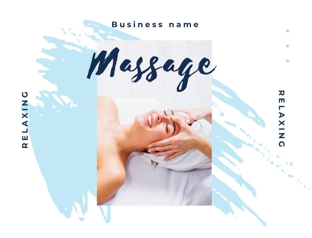 Cosmetic Massage Promotion In White Postcard 4.2x5.5in tervezősablon