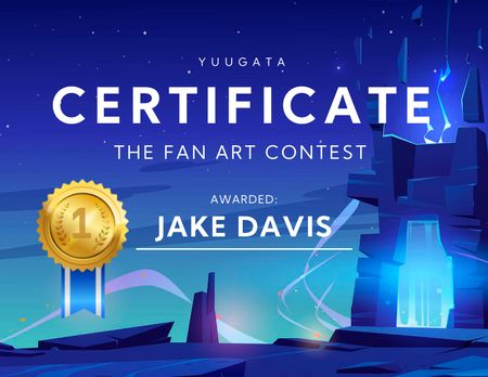 Fan Art Contest Award Certificateデザインテンプレート