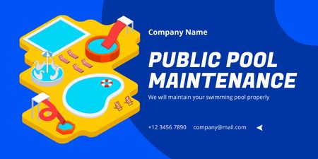 Template di design Servizi di manutenzione di piscine pubbliche per parchi acquatici Twitter