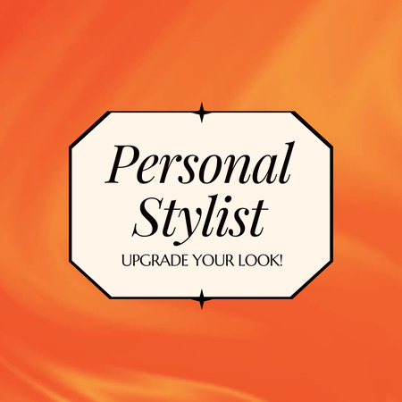 Ontwerpsjabloon van Animated Logo van Veelzijdige serviceaanbieding voor stylisten met slogan in oranje
