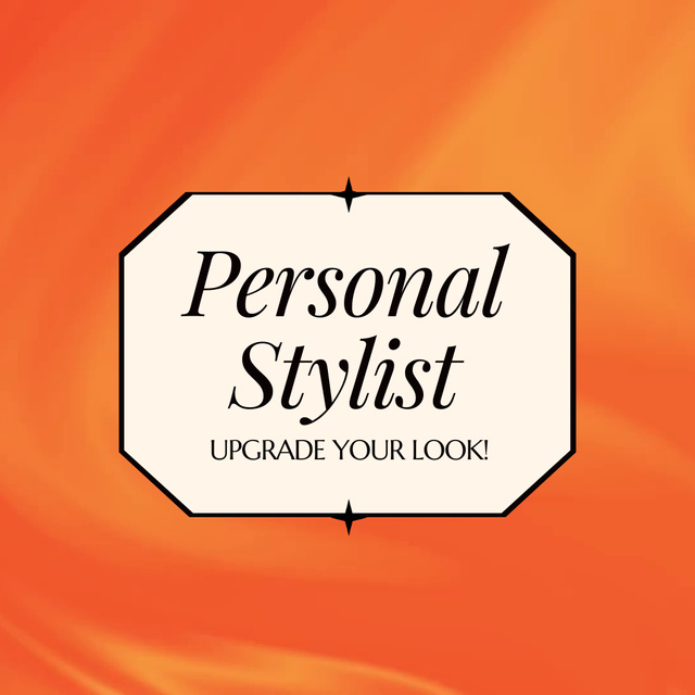 Ontwerpsjabloon van Animated Logo van Versatile Stylist Service Offer With Slogan In Orange