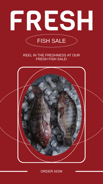Ad of Fish Sale on Market Instagram Story Design Template