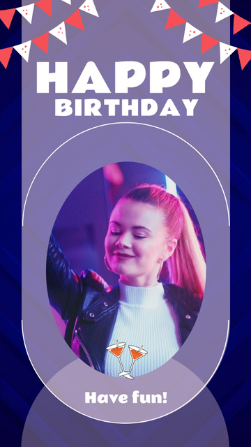 Dancing And Having Fun On Birthday Instagram Video Story Design Template