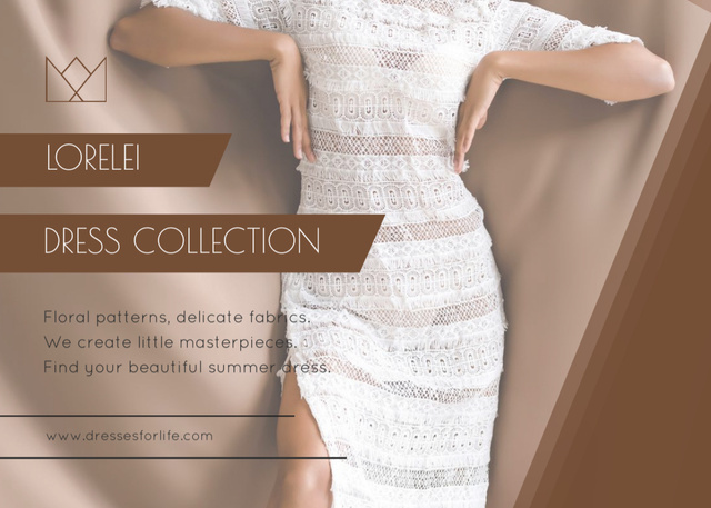 Ontwerpsjabloon van Flyer 5x7in Horizontal van Fashion Ad of Dress Collection