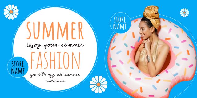 Summer Sale of Beachwear Twitter Design Template