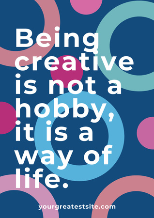 Template di design citazione su come essere creativi Poster
