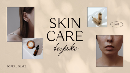 Template di design annuncio per la cura della pelle con prodotti cosmetici Full HD video