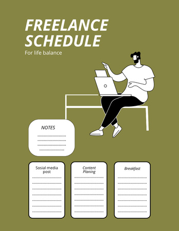 Platilla de diseño Freelance Work Schedule Notepad 8.5x11in