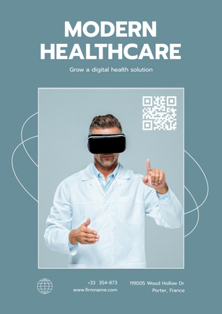 Digital Healthcare Services Poster A3 tervezősablon