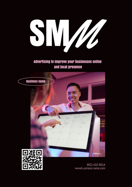 SMM Specialist Service Offer Poster Design Template