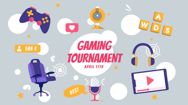 Gaming Tournament Announcement Full HD video Modelo de Design