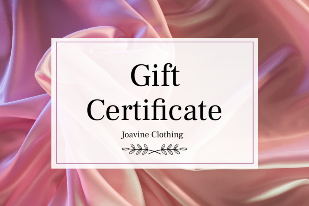 Designvorlage Gift Certificate for clothes shop für Gift Certificate