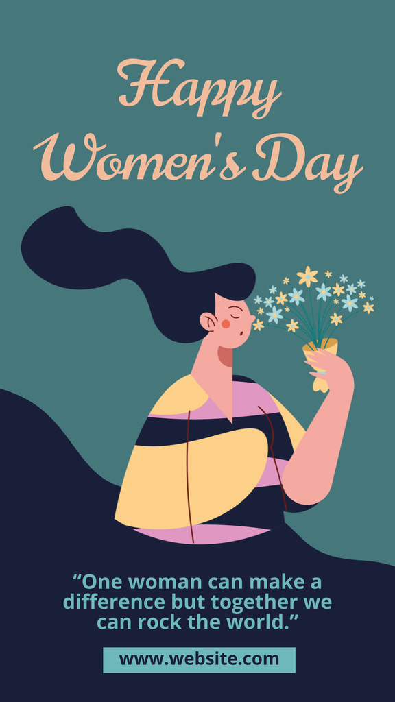 Phrase about Sisterhood on International Women's Day Instagram Story Design Template