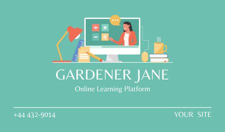 Plantilla de diseño de Online Courses Ad Business card 