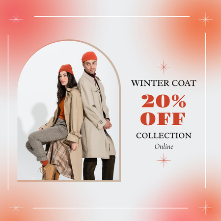 Modèle de visuel Winter Coat Collection Announcement - Instagram