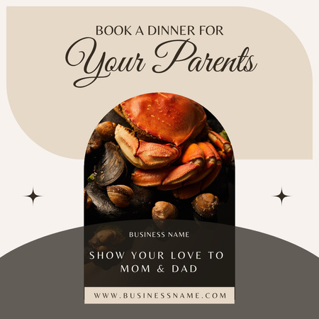 Plantilla de diseño de Cena para tus adorables padres Instagram 