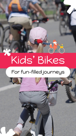 Designvorlage Vielseitiges Angebot an Kinderfahrrädern für TikTok Video