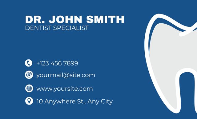 Best Dental Service for You Business Card 91x55mm Design Template