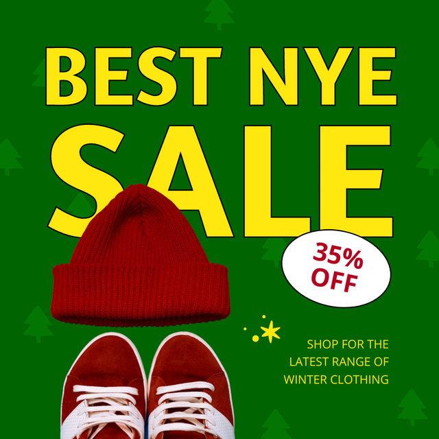 Ontwerpsjabloon van Instagram van New Year Sale of Winter Clothing