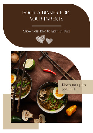 Asian Food Offer on Brown Poster 28x40in Design Template