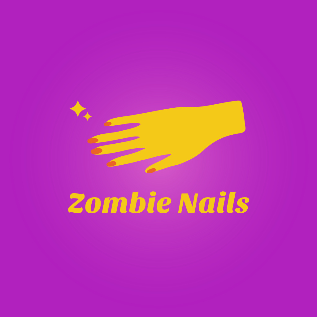 Stylish Offer of Nail Salon Services With Stars Logo Πρότυπο σχεδίασης
