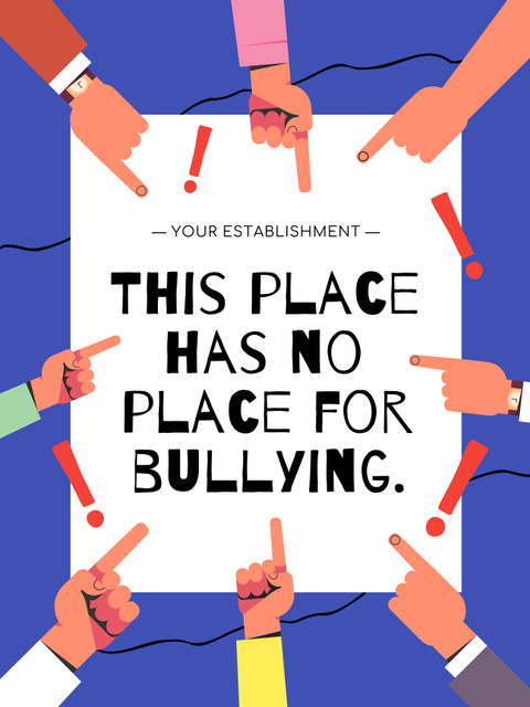 Bullying Awareness and Protection Text Poster 36x48in Design Template
