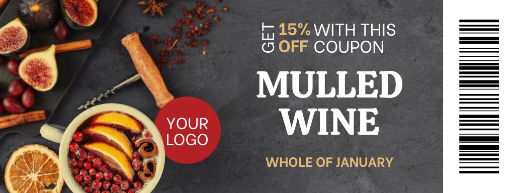 Spicy Mulled Wine Coupon Design Template