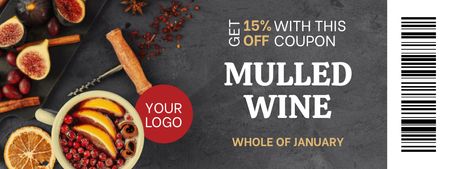 Winter Offer of Hot Mulled Wine Coupon Design Template