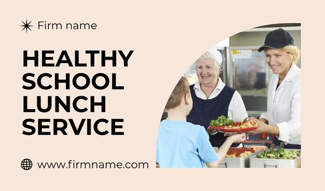 Ontwerpsjabloon van Business card van Healthy School Lunch Delivery Services