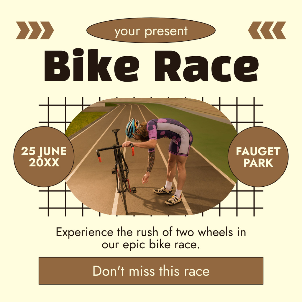 Athletic Bicycle Race Instagram Πρότυπο σχεδίασης