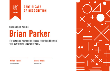Template di design miglior riconoscimento insegnante in rosso Certificate 5.5x8.5in