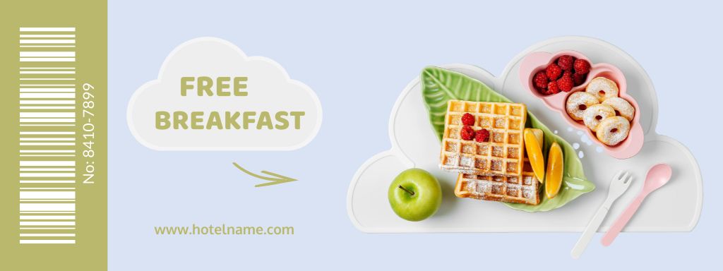 Free Breakfast Offer with Apples Coupon Design Template