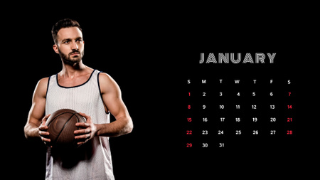 Different Types of Sports and Games Calendar Design Template