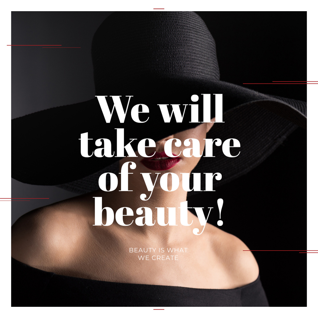 Plantilla de diseño de Citation about Care of Beauty Instagram 