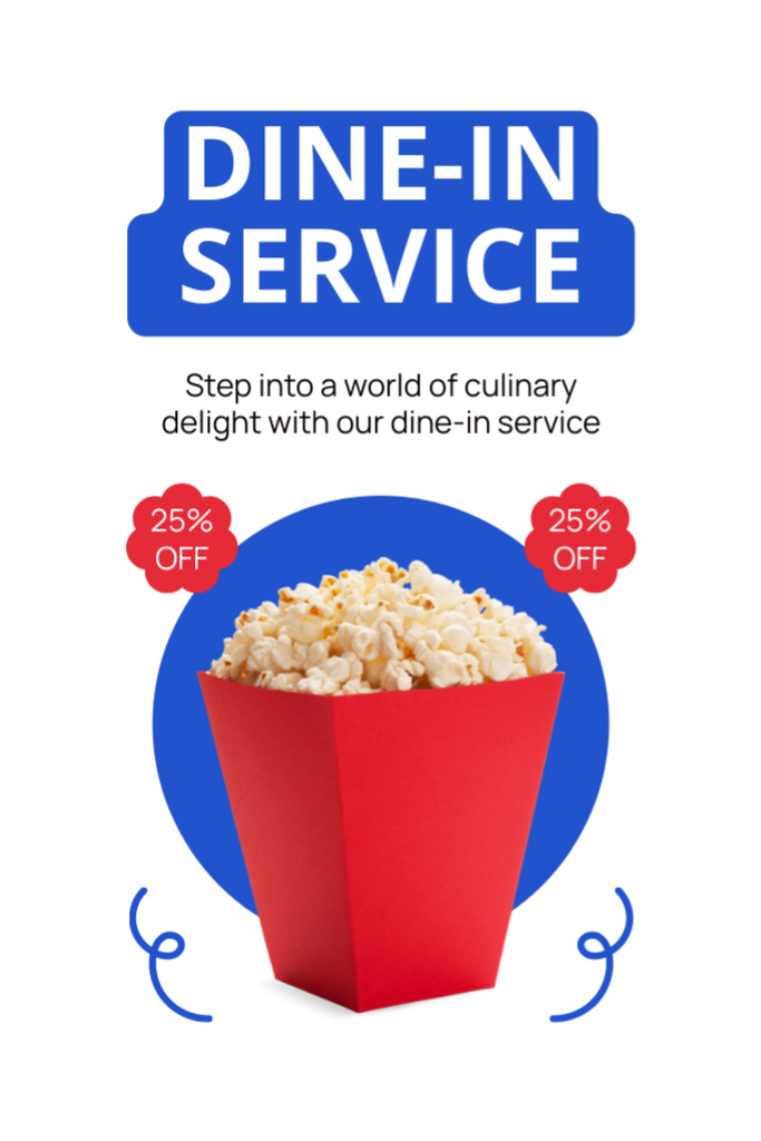 Fast Casual Restaurant Offer with Popcorn Tumblr – шаблон для дизайну