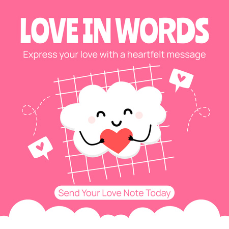 Heartfelt Message Due Valentine's Day Animated Post Design Template